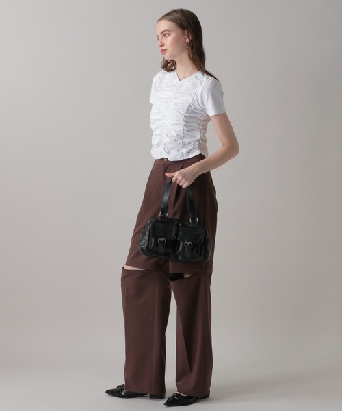 892/821 新品 スラックス パンツ 2点 FOREVER21 スラックス パンツ 「2024FW」2WAYルーズスラックス
