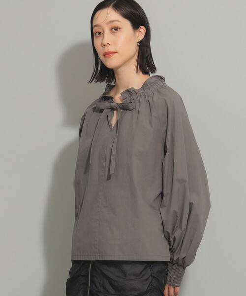 Demi-Luxe BEAMS｜シアー ボウタイブラウス | Rakuten Fashion