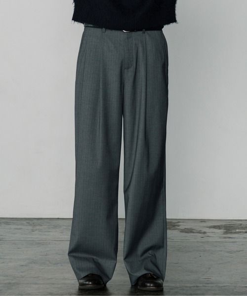 LURAKU スラックス 「LURAKU」One tuck straight slacks / 1タック