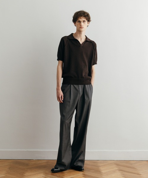 LURAKU スラックス 「LURAKU」One tuck straight slacks / 1タック