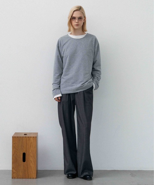 パステルカラーブリザ予約受付 LURAKU ワイドパンツ スラックス 「LURAKU」One tuck straight slacks