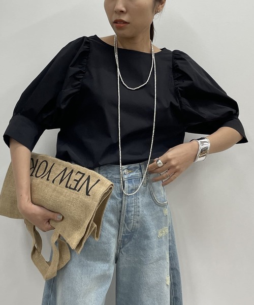 「LOUNGEDRESS」 7分袖ブラウス FREE ブラック レディース Loungedress 「LOUNGEDRESS」 7分袖ブラウス FREE ブラック