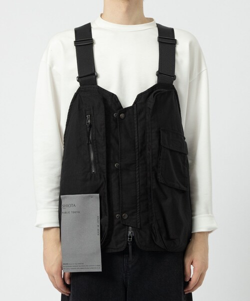 public tokyo 人気ジレ (ほぼ未使用) PUBLIC TOKYO ベスト ジレ SHIOTA C/N バッグレスベスト メンズ