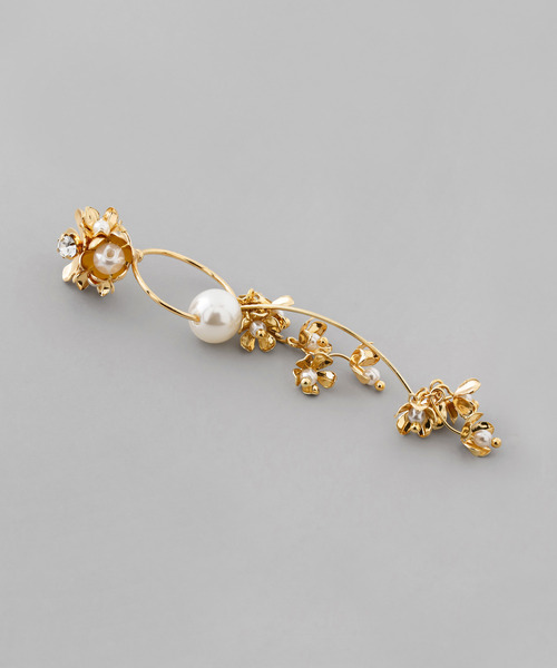 ANEMONE（アネモネ） イヤリング パール×メタルフラワーイヤリング