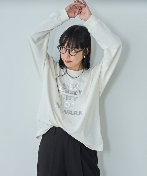 tシャツ ミニロゴ ロングスリーブ Tシャツ「Basic Color」 レディース ＆プリントロングスリーブTシャツ＜スモーキーピンク＞(S