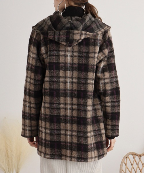 コート アウター BRODIAEA スライバーニットチェックジャケット