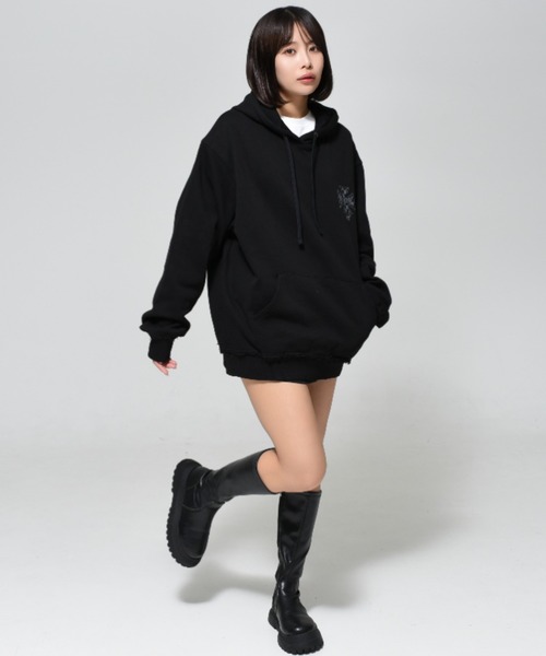 OY（オーワイ） パーカー CHECK CROSS HOODIE/チェッククロスプル 
