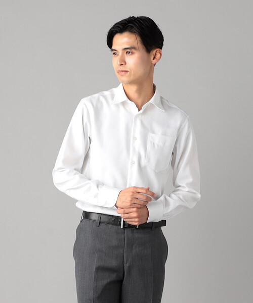 COMME CA MEN（コムサメン） シャツ 「超形態安定」「市松柄」ドビー