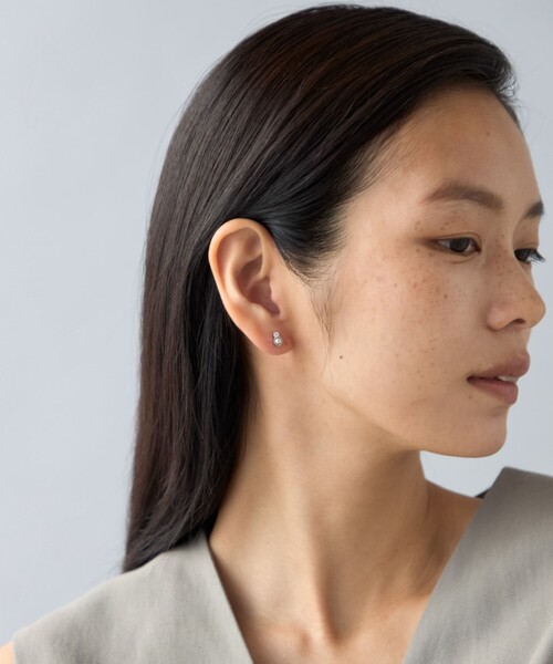 ピアス ピアス パール×ジルコニア レディースの画像