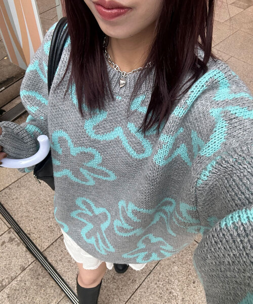 CIAOPANIC ニット セーター ハンドライクフラワーニット
