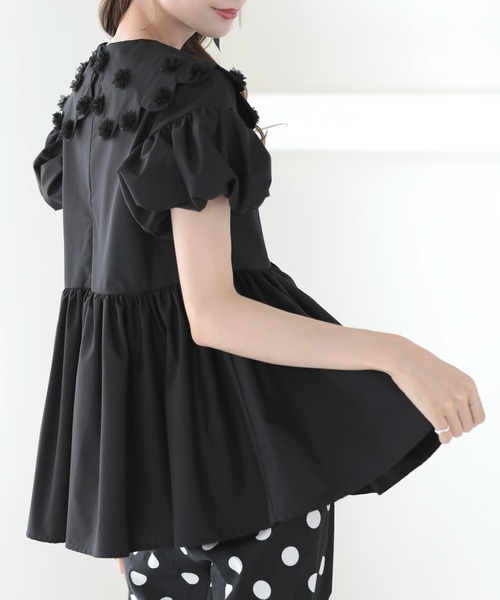 MERAKI（ファッション） ブラウス シャツ フラワー襟