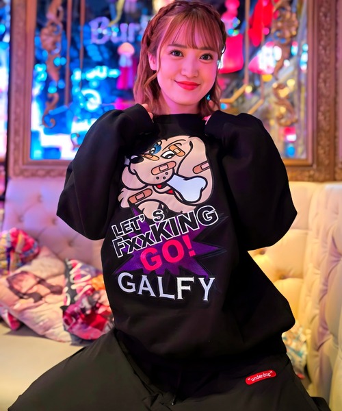 cr29 GALFY 長袖 スウェット ビッグロゴ マルチカラー メンズ3L相当 GALFY トレーナー スウェット GA×GALFY-別注GOGO!スウェット