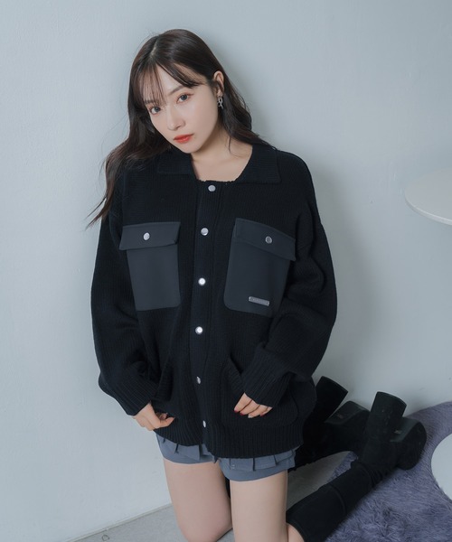 ニット セーター UNISEX ポケットニットジャケット レディース