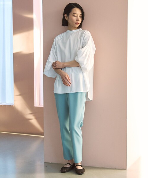 UNFILO ブラウス シャツ 「洗える」ショルダータック レディース