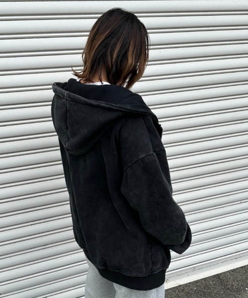 CELENA BEATS パーカー ピグメントウォッシュドジップパーカー