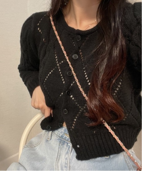 「SONA」 ニットカーディガン FREE ホワイト レディース_画像5