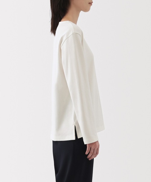 無印良品（MUJI） tシャツ 婦人 太番手ボートネック長袖Tシャツ
