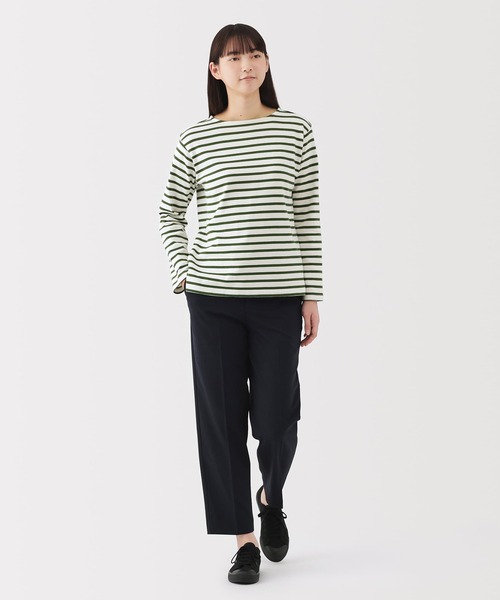 無印良品 tシャツ 婦人 太番手ボートネック長袖Tシャツ