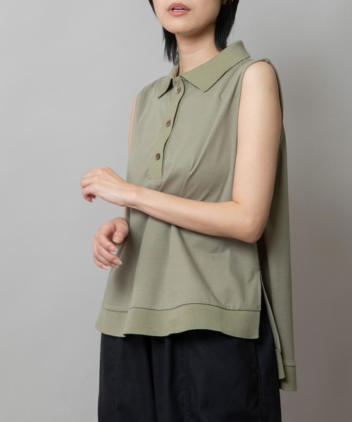 tシャツ 「UVカット」「接触冷感」スリーブレスポロトップス レディース Munich tシャツ 「UVカット」「接触冷感」スリーブレスポロ