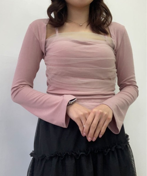 tシャツ シアー レイヤードデザイン トップス 長袖 レディース tシャツ シアー レイヤード デザイン トップス レディース
