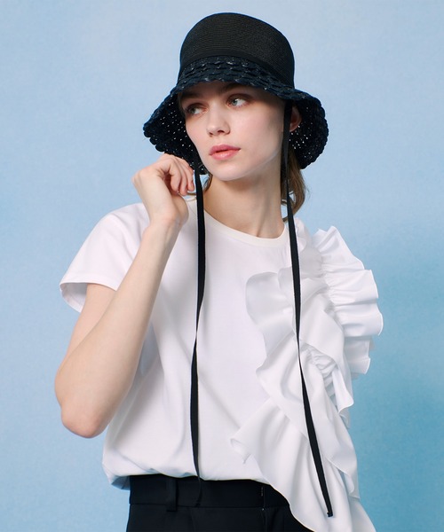 【美品】　ルルウィルビー　ギャザーレイヤーTシャツ　フリル LOULOU WILLOUGHBY】ギャザーレイヤーTシャツ