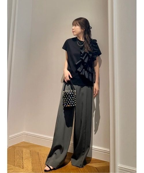 【美品】　ルルウィルビー　ギャザーレイヤーTシャツ　フリル LOULOU WILLOUGHBY】ギャザーレイヤーTシャツ|allureville