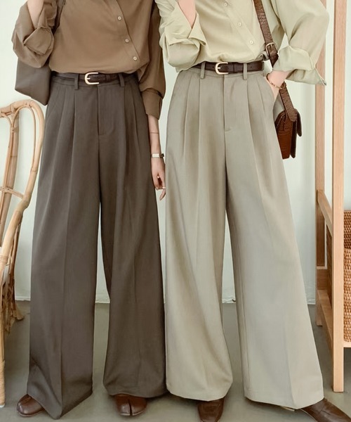 DAY CLOSET ワイドパンツ スラックス パンツ レディース マニッシュ