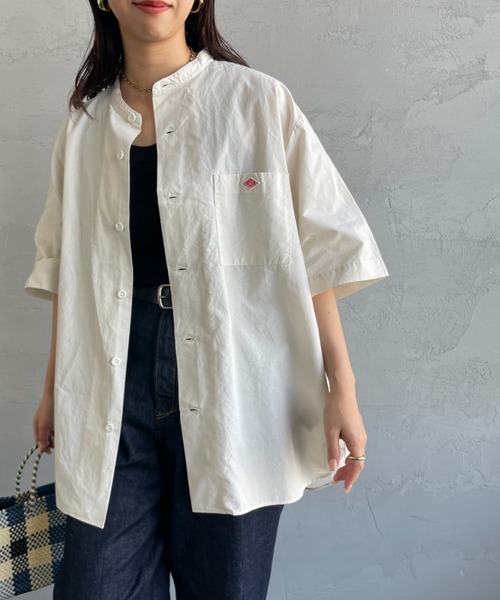 DANTON 半袖シャツ　ブラウス　新品 DANTON | コットン サイドスリット半袖シャツ WOMEN（シャツ