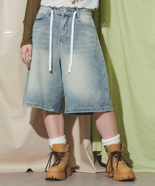pageboy サスツキデニムハーフパンツ　ブラック 楽天市場】サスツキデニムハーフパンツ PAGEBOY ページボーイ