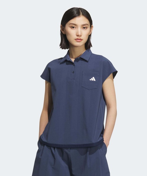 adidas ポロシャツ ポロ シアサッカー フレンチスリーブ シャツ