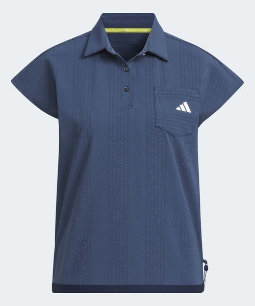 ポロシャツ ポロ シアサッカー フレンチスリーブ シャツ「adidas Golf/アディダスゴルフ」 レディース adidas ポロシャツ ポロ シアサッカー フレンチスリーブ シャツ