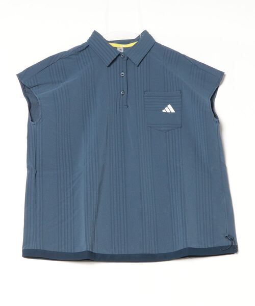 ポロシャツ ポロ シアサッカー フレンチスリーブ シャツ「adidas Golf/アディダスゴルフ」 レディース adidas ポロシャツ ポロ シアサッカー フレンチスリーブ シャツ