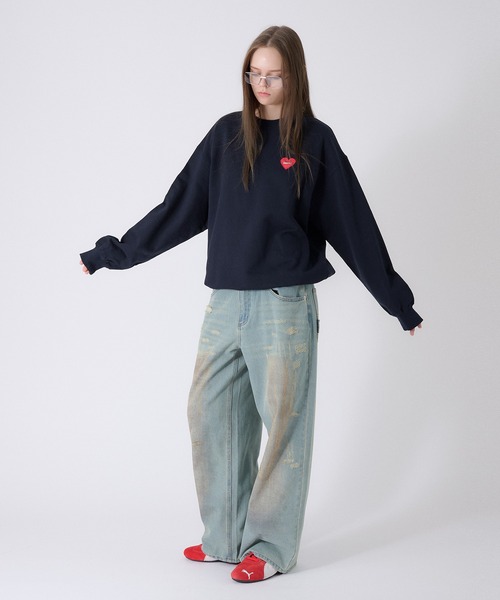 ONCILY トレーナー スウェット HEART LOGO DRAW CODE SWEAT