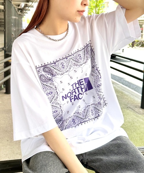 tシャツ 国内未発売 THE NORTH FACE(ザ・ノースフェイス)/ビッグロゴ プリント バンダナ 半袖 Tシャツ/M'S BANDANA S/