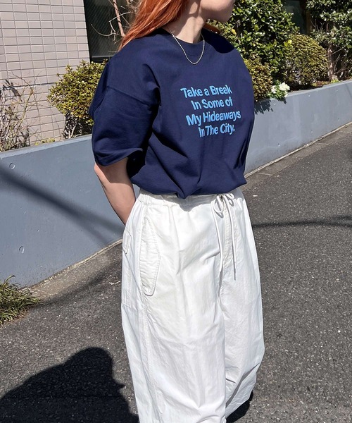 ANME tシャツ 立体ロゴプリントオーバーサイズ半袖Tシャツ