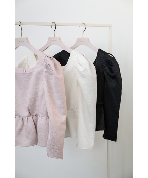 シャツ/ブラウス(長袖/七分) Volume Sleeve Jacquard Top Her lip to tシャツ Volume Sleeve Jacquard Top レディース