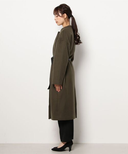 ELENDEEK（エレンディーク） ノーカラーコート 02 ベージュ レディース