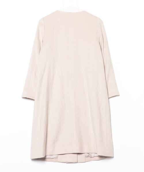 「BARNEYS NEWYORK」 ノーカラーコート 36 ベージュ レディース_画像2