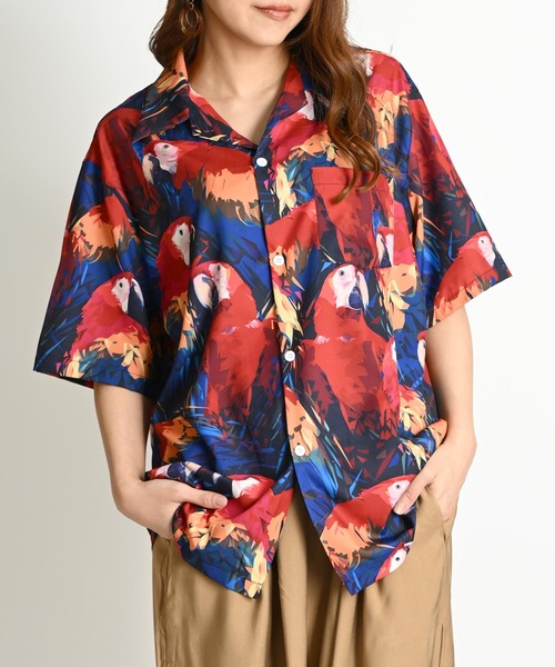 ヴァレンティノ  シャツ シルク ブラウス 半袖 総柄 アニマル柄 SITRY（シトリー） シャツ Silk Touch Animal Print Shirt/接触冷感
