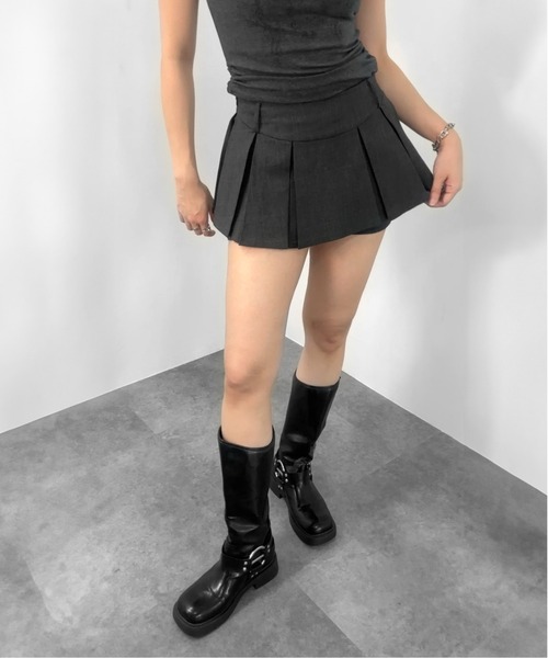 jiasecond. スカート 「jiasecond.」プリーツチェックミニスカパン
