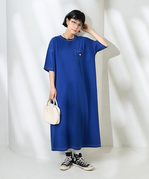 【新品未使用】ホッブス　ドットシャツワンピース ドット柄 シャツワンピ ワンピース レディース ロング 送料無料