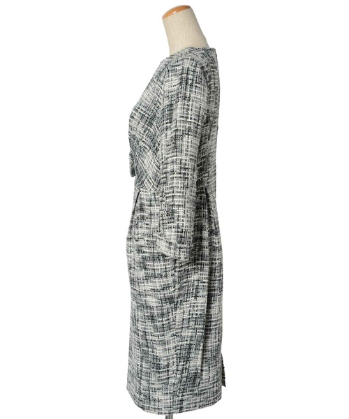 「DRESS LAB」 7分袖ワンピース M ベージュ レディース_画像4