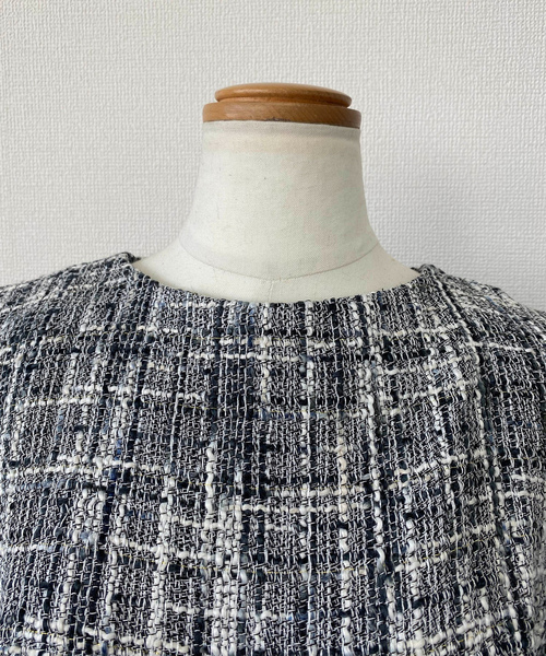 「DRESS LAB」 7分袖ワンピース M ベージュ レディース_画像9