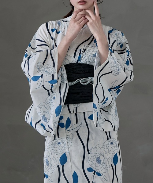 asaka 浴衣 セパレート浴衣 夏雨の波紋　【完売品】 asaka 浴衣 セパレート浴衣 夏雨の波紋