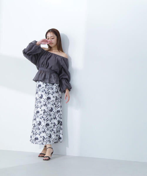 【natural beauty】フレアスカート プリーツスカート サイズ13号 大きいサイズ こなれBEAUTYストレッチフレアスカート（ゆったり