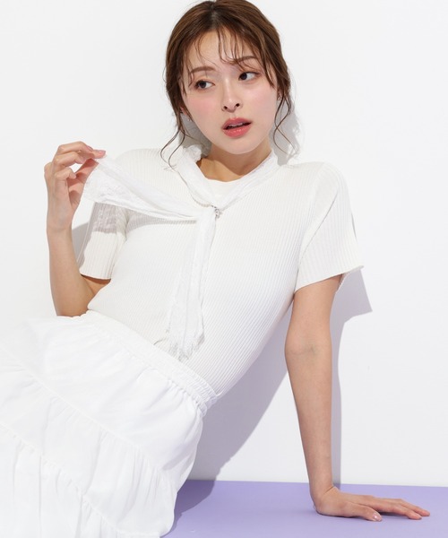 JILL by JILLSTUART - ジル＊レース付きニット JILL by STUART ニット セーター レーススカーフ付ニット