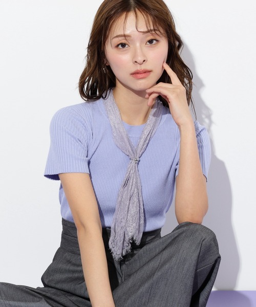 JILL BY JILLSTUART  スカーフニット ジルバイジルスチュアート JILL by JILLSTUART ジュイ柄スカーフ付き