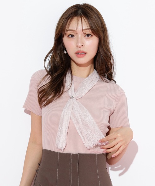 JILL by JILLSTUART - ジル＊レース付きニット JILL by STUART ニット セーター レーススカーフ付ニット
