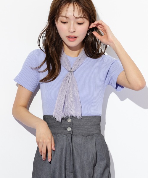 JILL by JILLSTUART - ジル＊レース付きニット JILL by STUART ニット セーター レーススカーフ付ニット