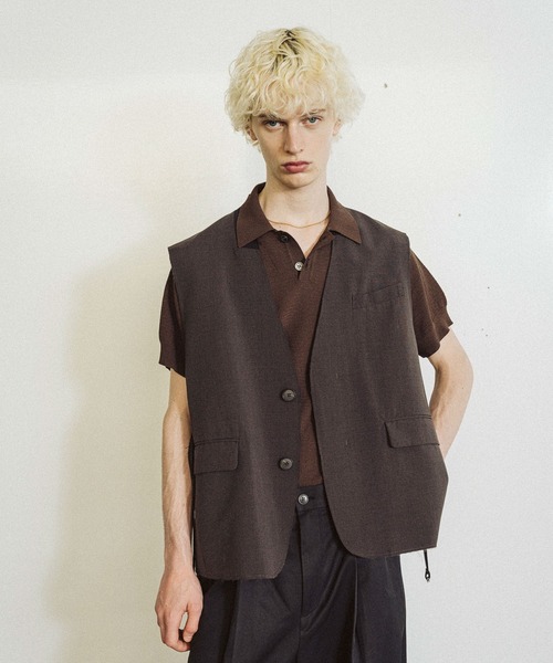 HARE ベスト ジレ 「SET UP対応」シックリラックスカットオフ
